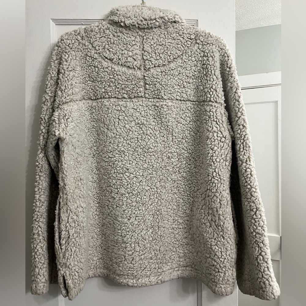 Dylan Women's Cozy Cream Sherpa Quarter Zip Pullover - Picture 2 of 3